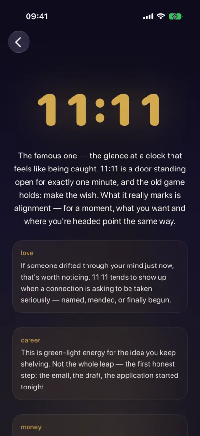 The 11:11 meaning with love, career and money guidance