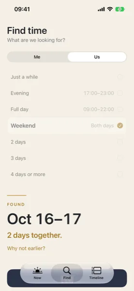 Found: October 16 to 17, two days together, with the question Why not earlier underneath